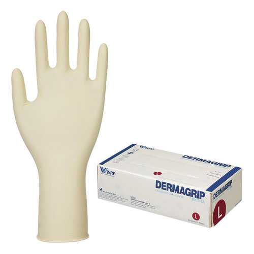 Перчатки латексные смотровые Dermagrip Extra D1403-04, 25 пар (50 шт.) L в Доктор Столетов
