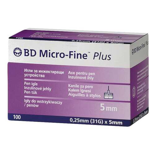 Иглы BD Micro-Fine Plus для шприц-ручки 0,25 х 5 мм 100 шт. в Доктор Столетов