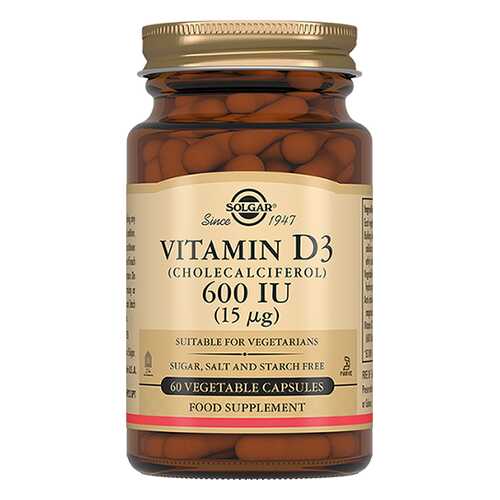 Витамин D3 600 МЕ Solgar 60 капсул в Доктор Столетов